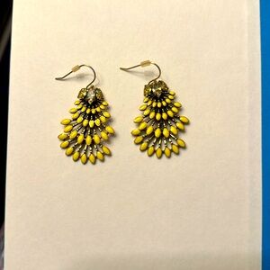 Stella and Dot yellow and gold statement earrings